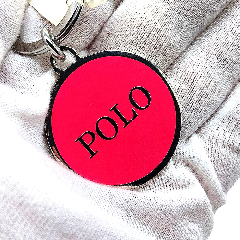POLO RALPH LAUREN Vintage Dual Sided Pink Keychain Fob Purse charm-NWOT - Picture 4 of 5